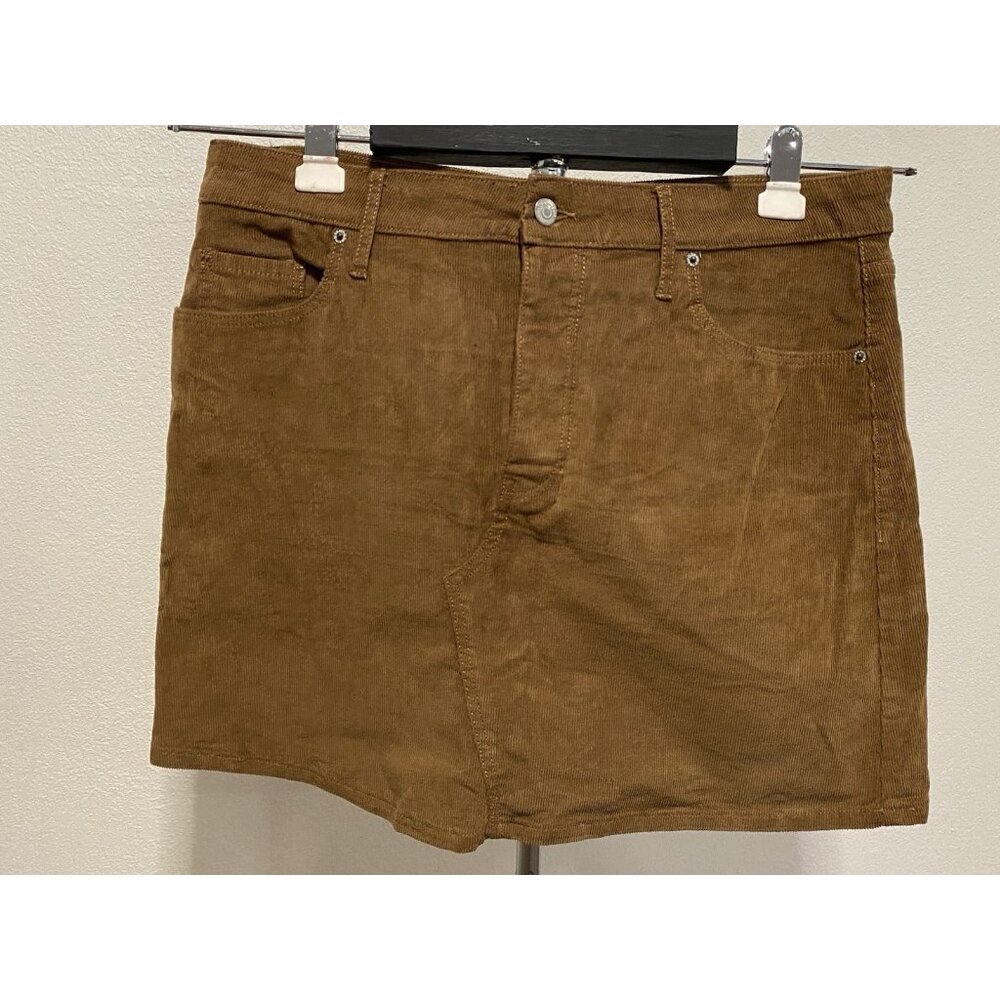 Old Navy Womens Size 12 Corduroy Mini Skirt Brown Button Highrise